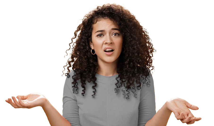 Woman with a frustrated expression